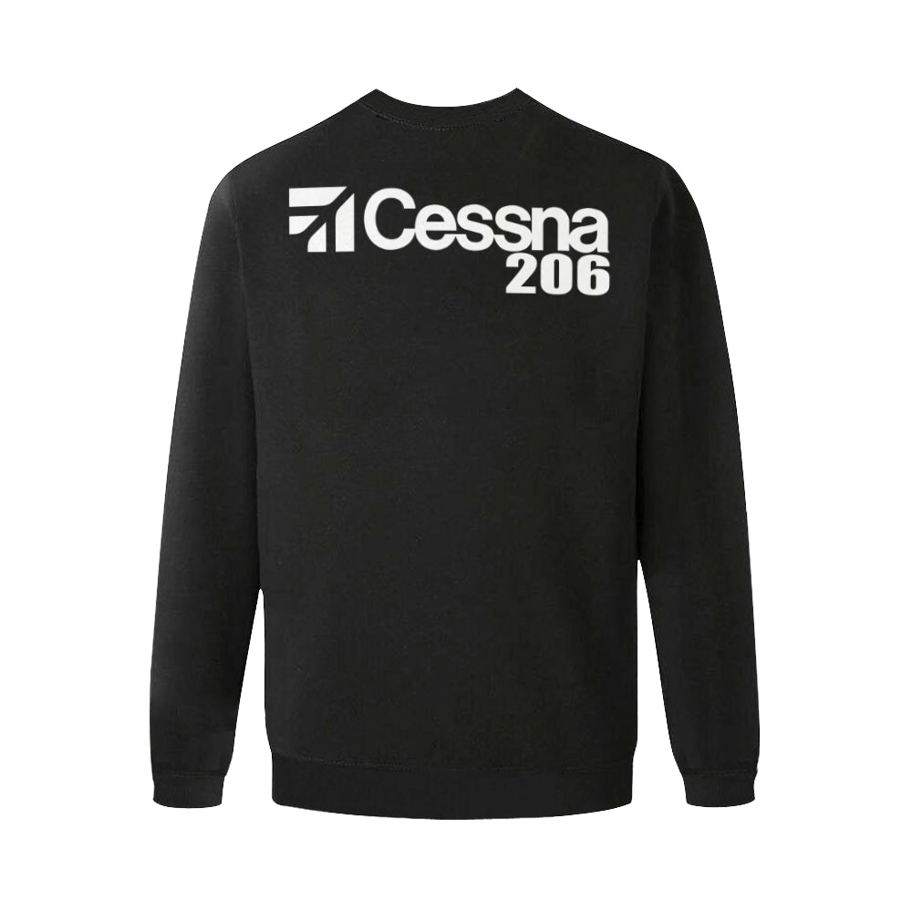 CESSNA - 206 Men's Oversized Fleece Crew Sweatshirt (Model H18) e-joyer