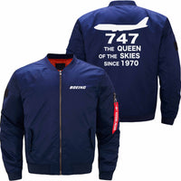 Thumbnail for Boeing 747 THE QUEEN OF THE SKIES SINCE 1970 Ma-1 Bomber Jacket Flight Jacket Aviator Jacket THE AV8R
