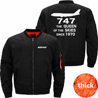 Thumbnail for Boeing 747 THE QUEEN OF THE SKIES SINCE 1970 Ma-1 Bomber Jacket Flight Jacket Aviator Jacket THE AV8R