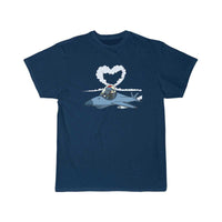Thumbnail for Jet pilot flies heart with plane T Shirt THE AV8R
