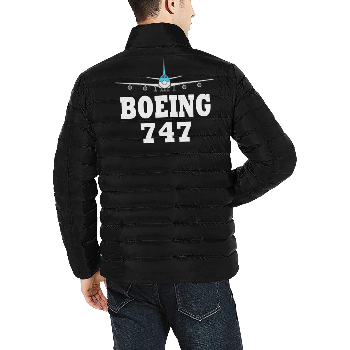 BOEING 747 Men's Stand Collar Padded Jacket e-joyer