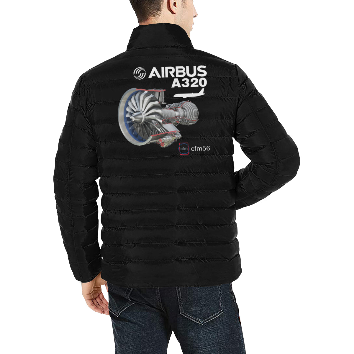 Airbus A320 Men's Stand Collar Padded Jacket e-joyer