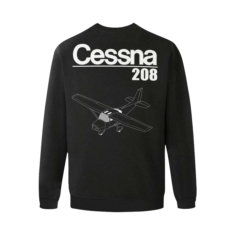 CESSNA - 208 Men's Oversized Fleece Crew Sweatshirt e-joyer