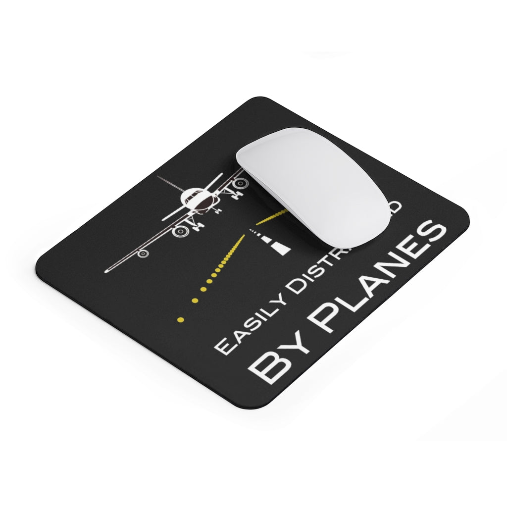 EASLY DISTRACTED BY PLANES -  MOUSE PAD Printify