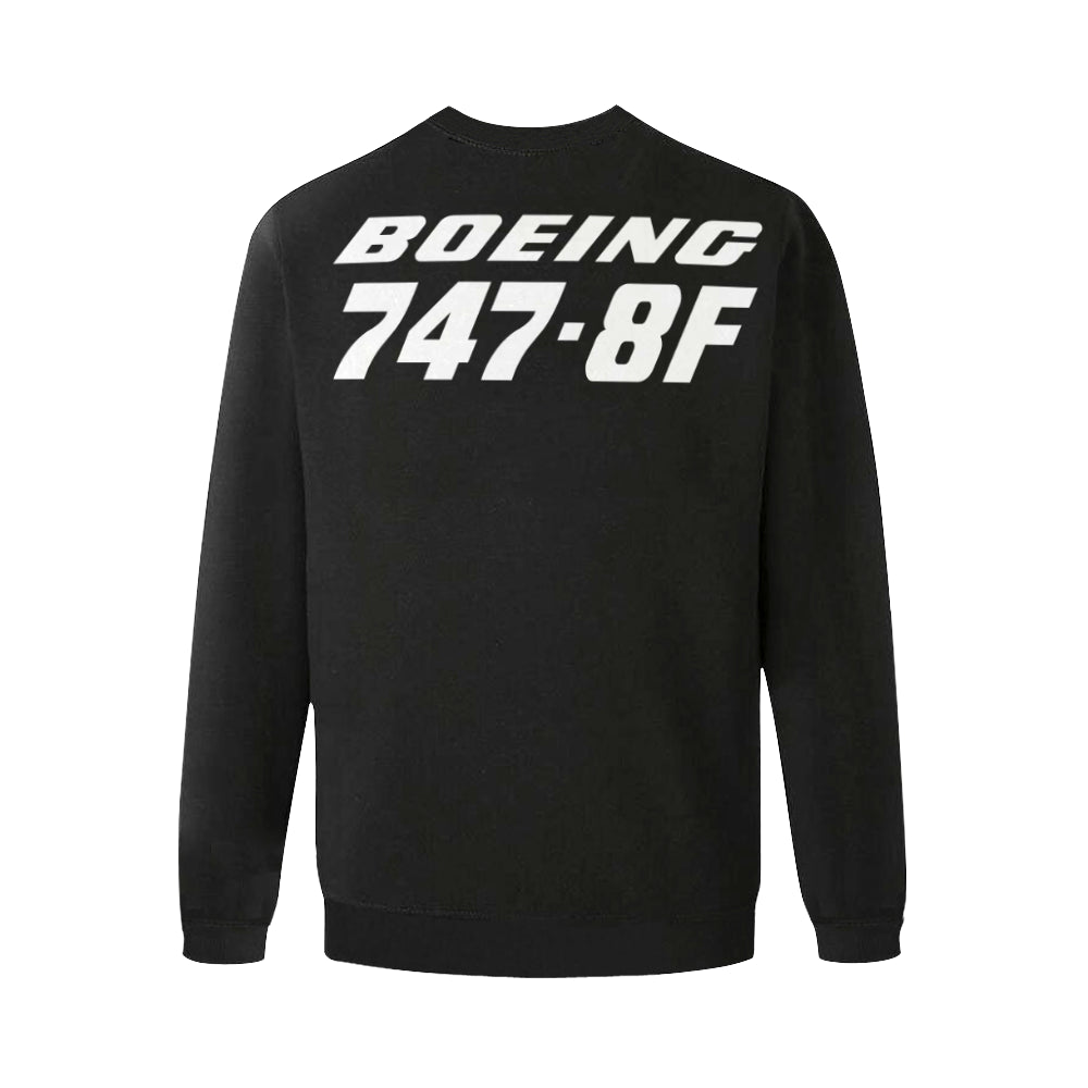 BOEING 747- 8F Men's Oversized Fleece Crew Sweatshirt e-joyer