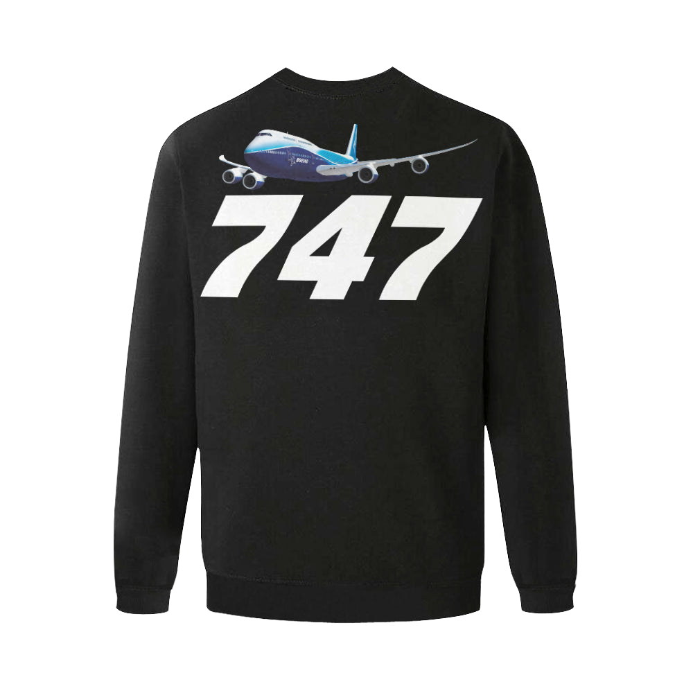 BOEING 747 Men's Oversized Fleece Crew Sweatshirt e-joyer