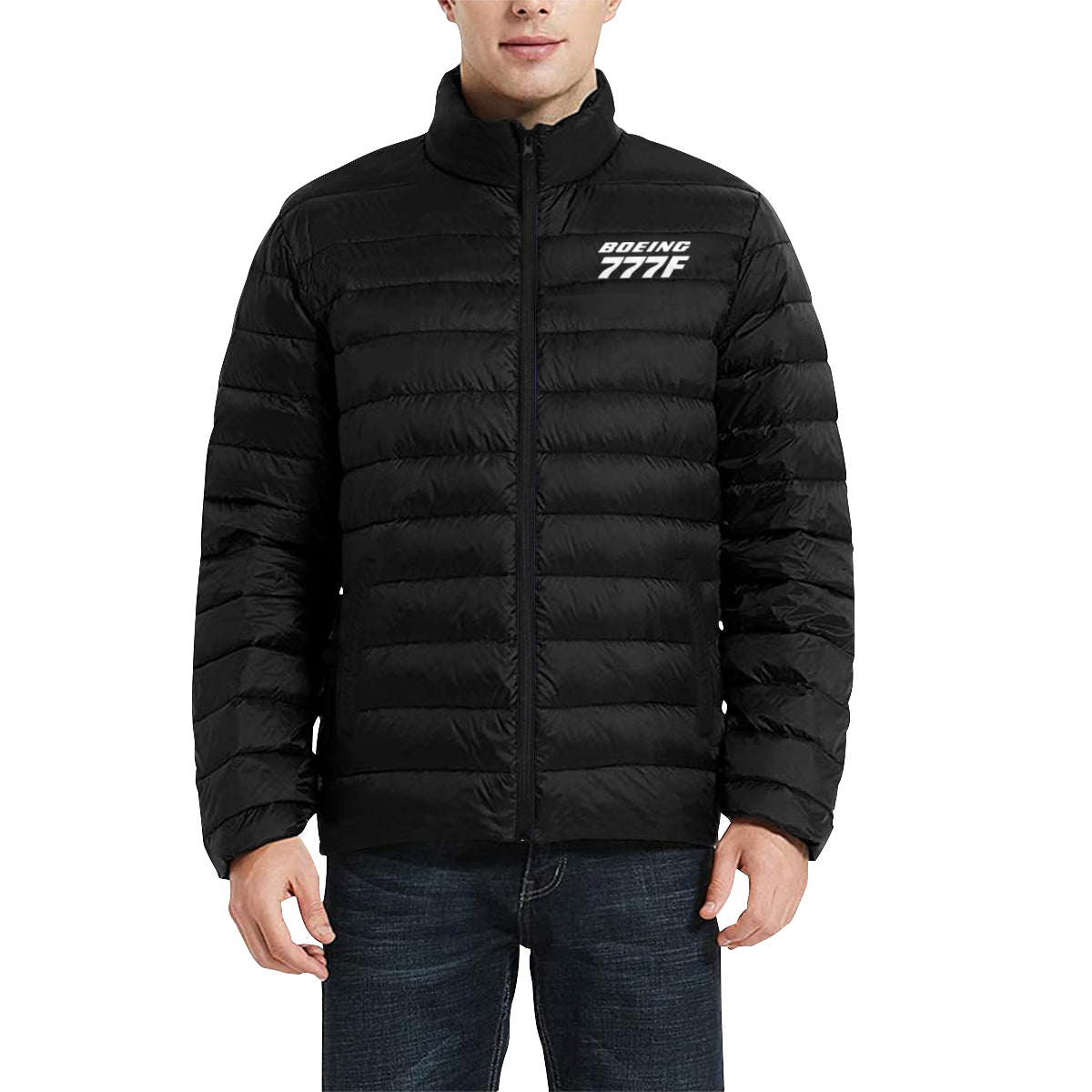 BOEING 777F Men's Stand Collar Padded Jacket e-joyer