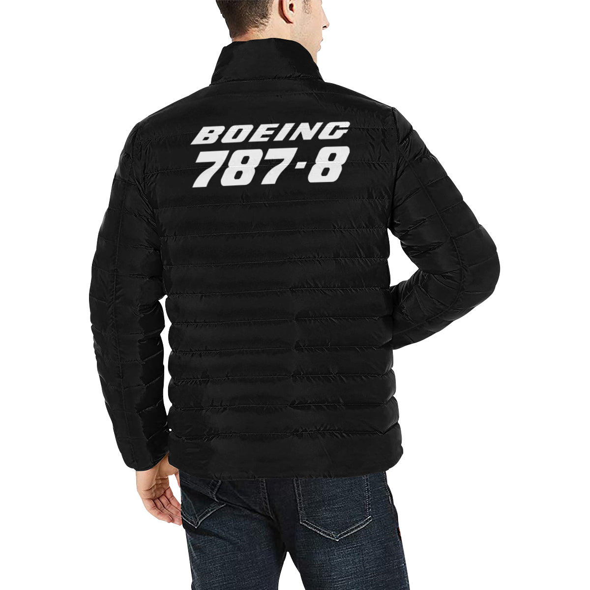 BOEING 787-8 Men's Stand Collar Padded Jacket e-joyer