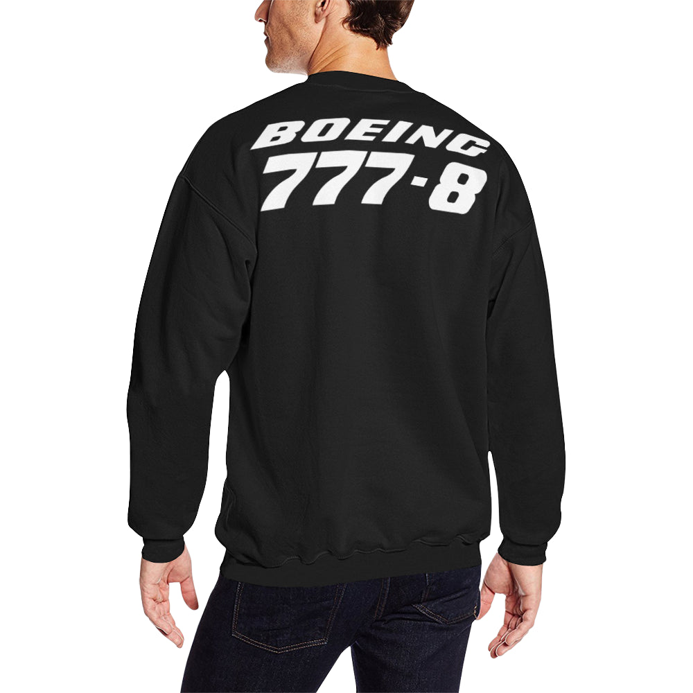 BOEING 777-8 Men's Oversized Fleece Crew Sweatshirt e-joyer