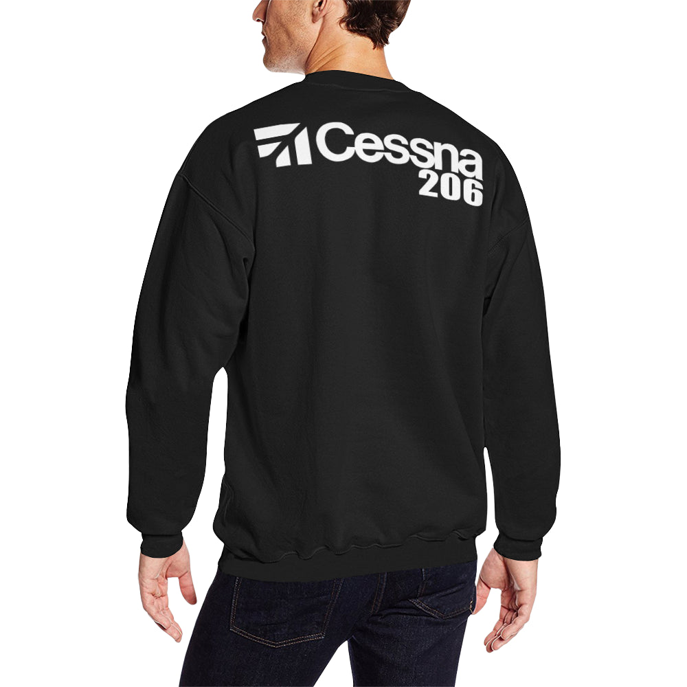 CESSNA - 206 Men's Oversized Fleece Crew Sweatshirt (Model H18) e-joyer