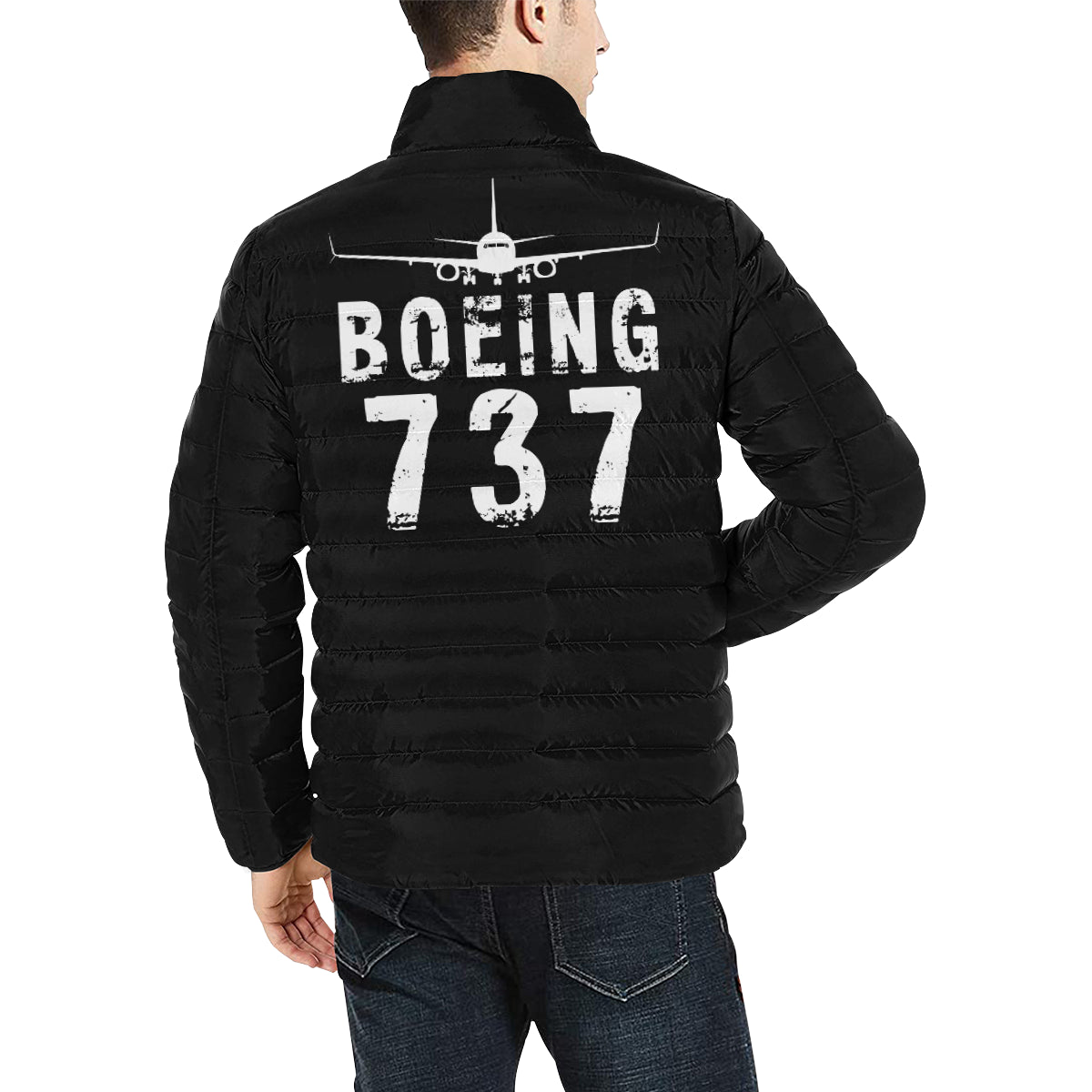 BOEING 737 Men's Stand Collar Padded Jacket e-joyer