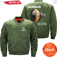 Thumbnail for AIRBUS CF6 Aircraft Engine Ma-1 Bomber Jacket Flight Jacket THE AV8R