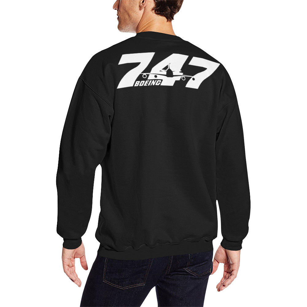 BOEING 747 Men's Oversized Fleece Crew Sweatshirt e-joyer