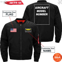 Thumbnail for CUSTOM FLAG & NAME WITH AIRCRAFT MODEL NUMBER - JACKET THE AV8R