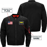 Thumbnail for CUSTOM FLAG & NAME WITH BADGE 2 DESIGNED PILOT  S - JACKET THE AV8R
