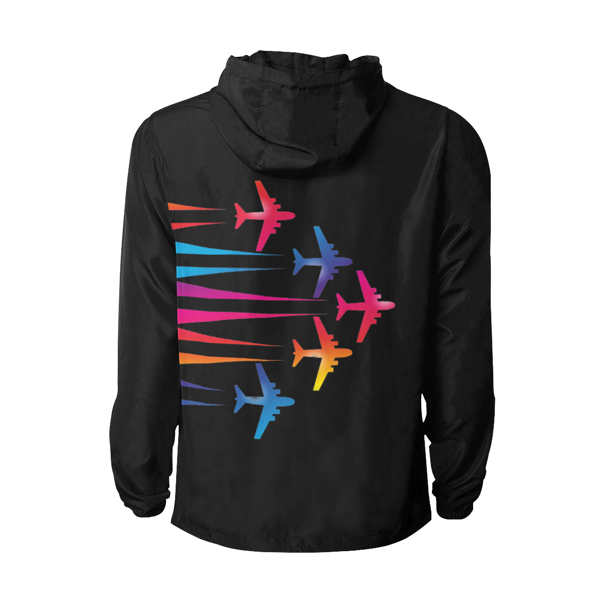 COLOR AIRPLANES PNG ALL OVER PRINT QUILTED WINDBREAKER FOR MEN (MODEL H35) e-joyer