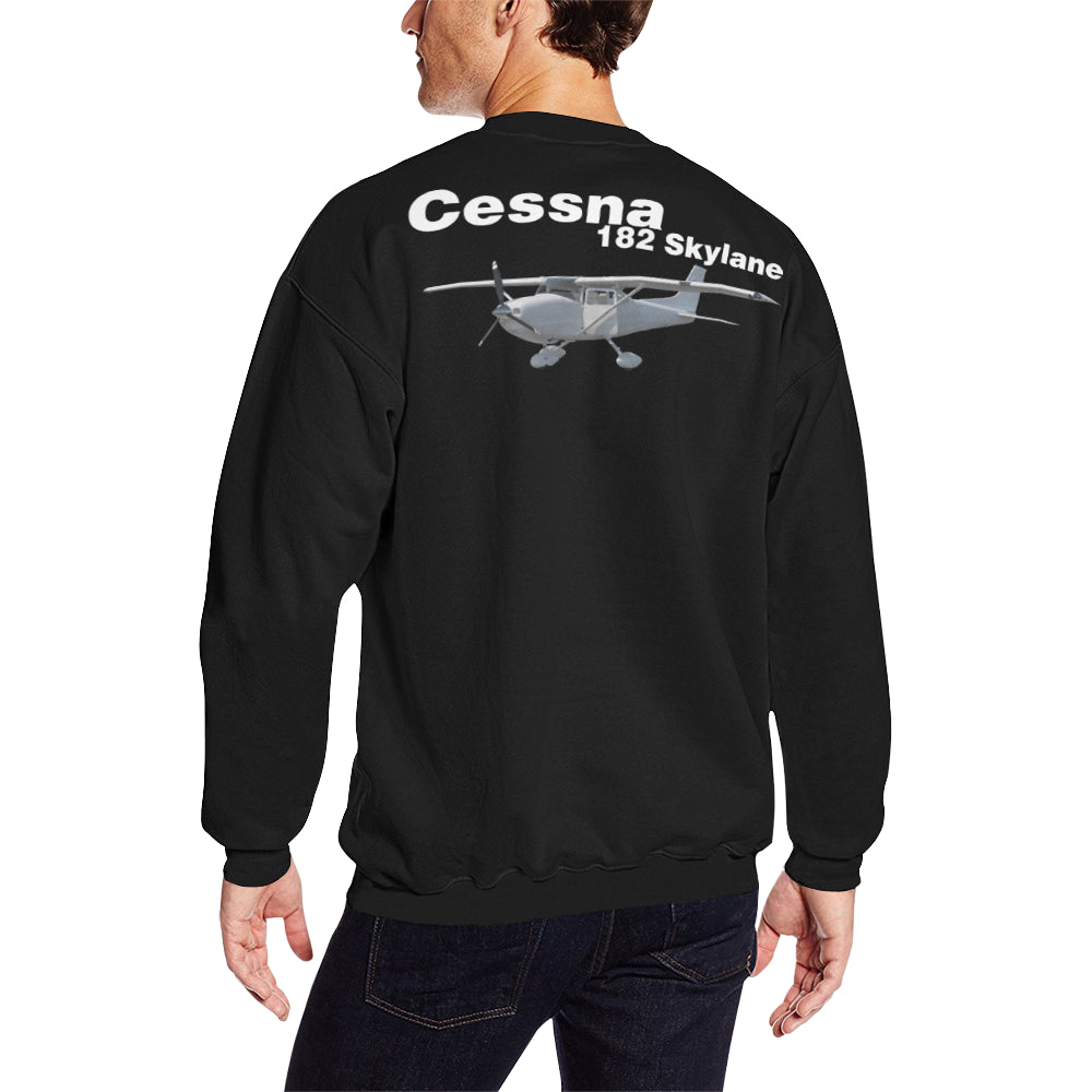 Cessna 182 Skylane Men's Oversized Fleece Crew Sweatshirt e-joyer