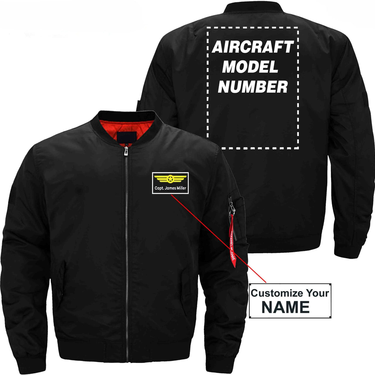 NAME WITH AIRCRAFT MODEL NUMBER - JACKET THE AV8R