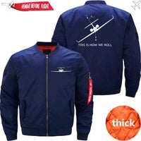 Thumbnail for THIS HOW WE ROLL AIRPLANE PILOT JACKET THE AV8R