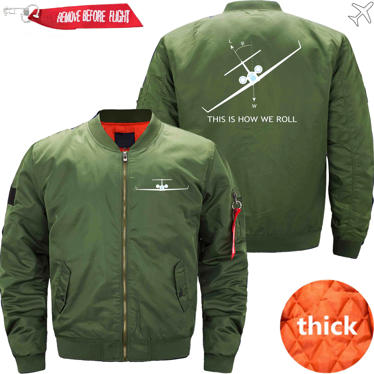 THIS HOW WE ROLL AIRPLANE PILOT JACKET THE AV8R