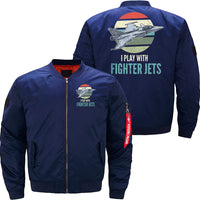 Thumbnail for Fighter Jets Vintage Aircraft Airplane Pilot JACKET THE AV8R