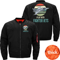 Thumbnail for Fighter Jets Vintage Aircraft Airplane Pilot JACKET THE AV8R
