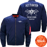 Thumbnail for Jet Fighter The Sky Is Yours Fighter Pilot JACKET THE AV8R