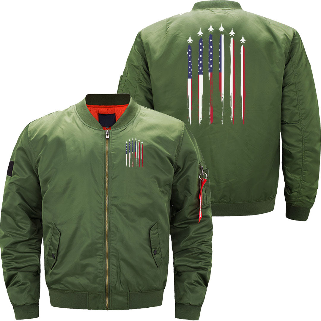 American Flag Usa Airplane Jet Fighter 4Th Of July JACKET THE AV8R