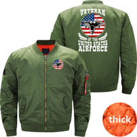 Thumbnail for Airforce US Flag Fighter Jet Patriotic Veteran  JACKET THE AV8R
