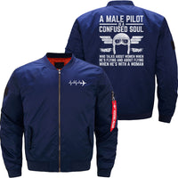 Thumbnail for Funny Pilot Design Quote Male Pilot is a Confused JACKET THE AV8R