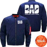 Thumbnail for Proud Air Force Dad Military Veteran Jet Fig JACKET THE AV8R