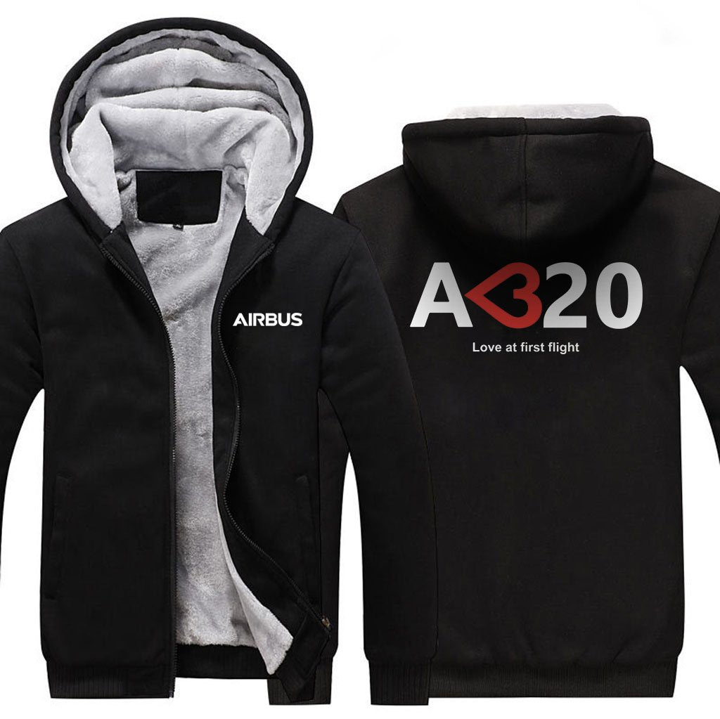 AIRBUS A320 LOVE AT FIRST FLIGHT DESIGNED ZIPPER SWEATERS THE AV8R