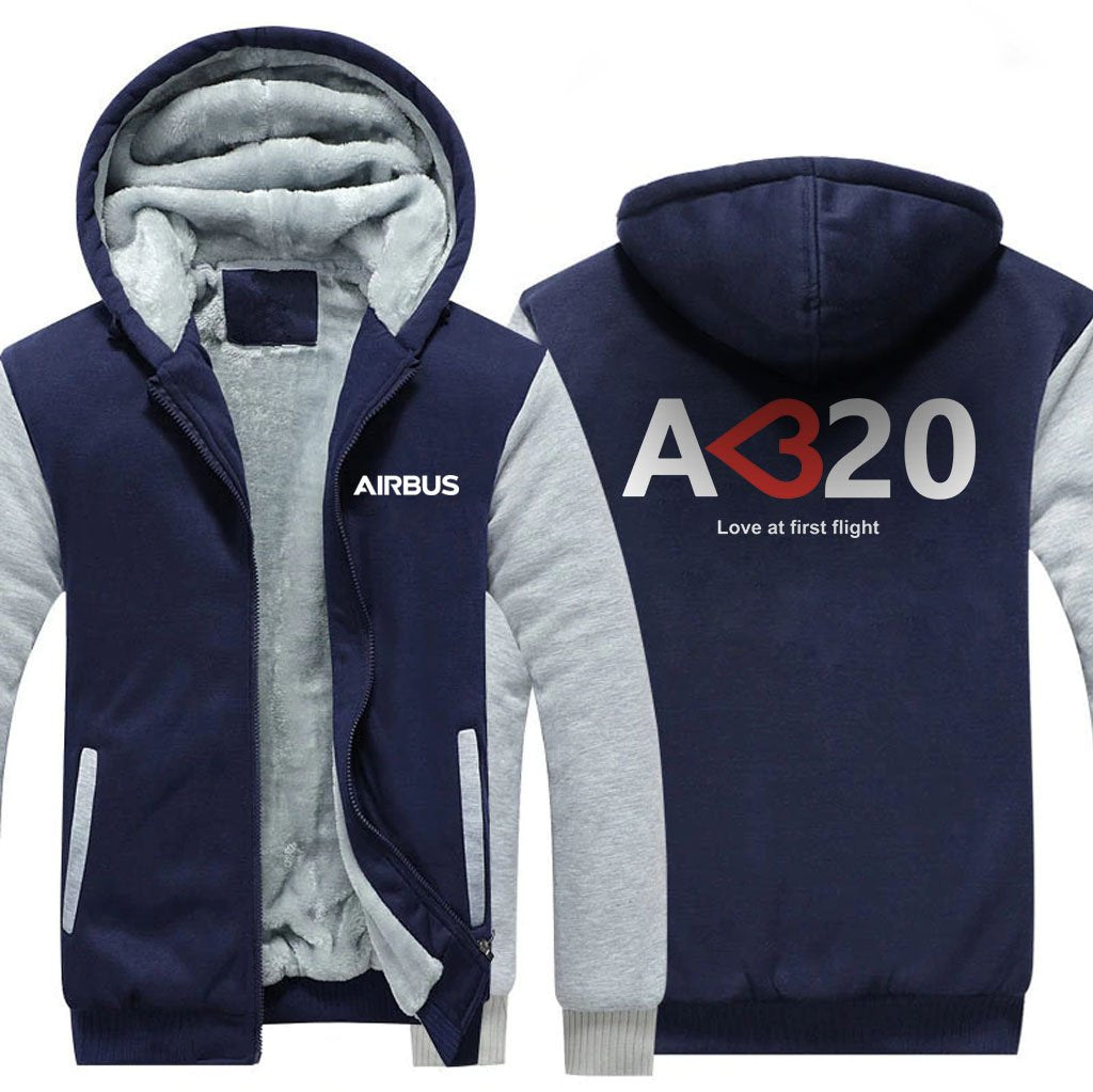 AIRBUS A320 LOVE AT FIRST FLIGHT DESIGNED ZIPPER SWEATERS THE AV8R