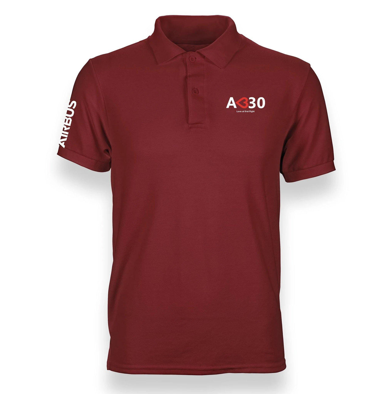 AIRBUS A330 LOVE AT FIRST FLIGHT DESIGNED POLO SHIRT THE AV8R