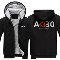 Thumbnail for AIRBUS A330 LOVE AT FIRST FLIGHT DESIGNED ZIPPER SWEATERS THE AV8R
