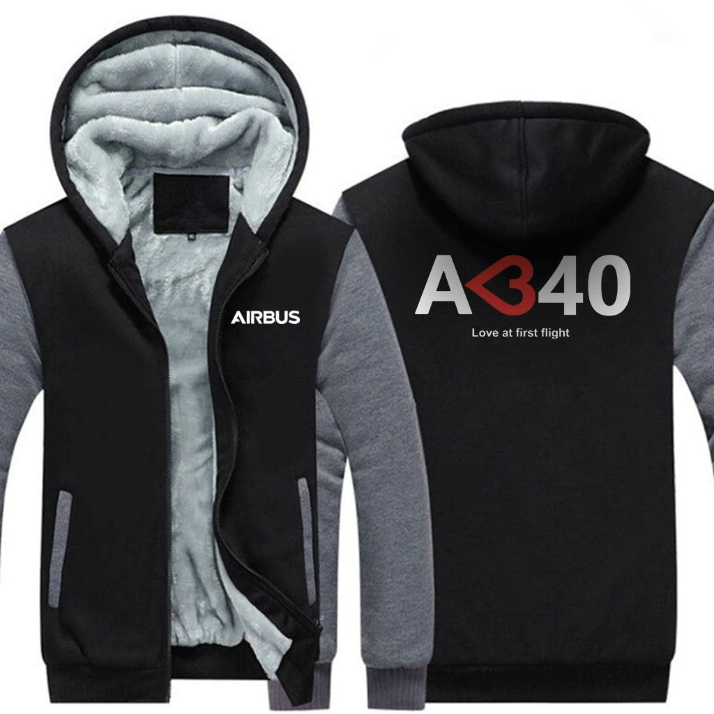 AIRBUS A340 LOVE AT FIRST FLIGHT DESIGNED ZIPPER SWEATERS THE AV8R