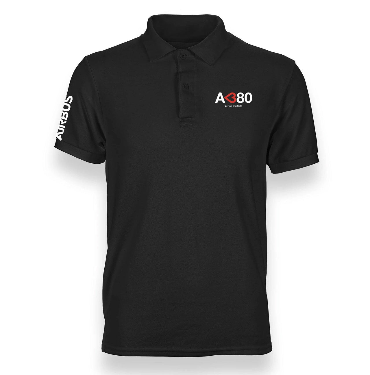 AIRBUS A380 LOVE AT FIRST FLIGHT DESIGNED POLO SHIRT THE AV8R