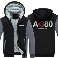 Thumbnail for AIRBUS A380 LOVE AT FIRST FLIGHT DESIGNED ZIPPER SWEATERS THE AV8R