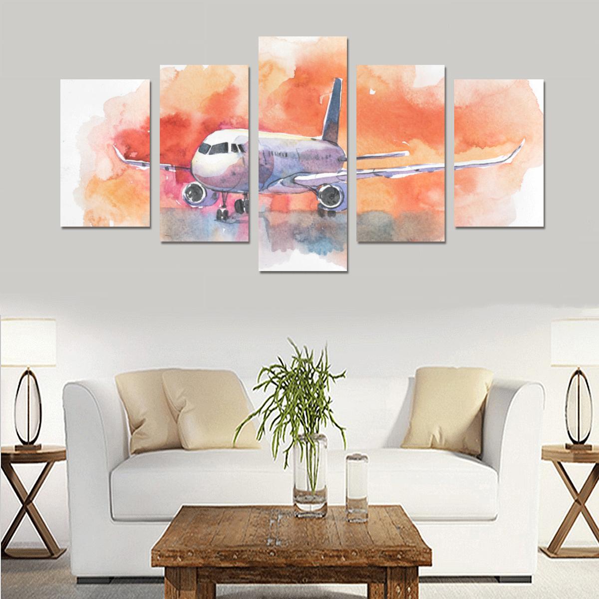 AIRCRAFT. AIRPLANE FLYING IN THE CLOUDY SKY. PASSE CANVAS PRINT SETS C (NO FRAME) THE AV8R