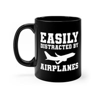 Thumbnail for EASILY DISTRACTED BY AIRPLANES DESIGNED - MUG Printify