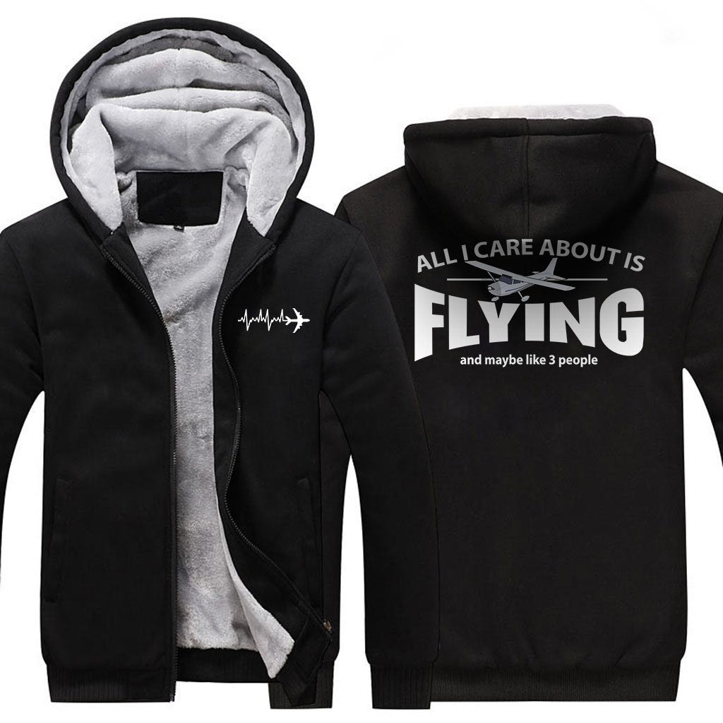 ALL I CARE ABOUT IS FLYING AND MAYBE LIKE 3 PEOPLE ZIPPER SWEATER THE AV8R