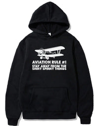 Thumbnail for AVIATION RULE #1 STAY ALWAYS FROM THE SHINY SPINNY THINGS PULLOVER THE AV8R