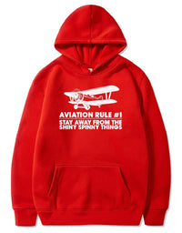 Thumbnail for AVIATION RULE #1 STAY ALWAYS FROM THE SHINY SPINNY THINGS PULLOVER THE AV8R