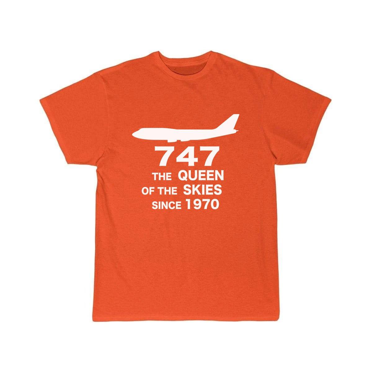 B747 THE QUEEN OF THE SKIES SINCE 1970 DESIGNED T-SHIRT THE AV8R