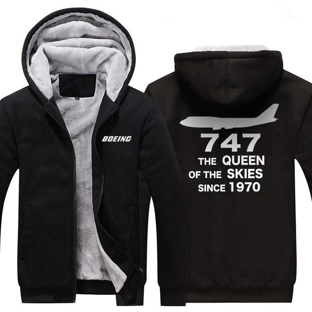 B747 THE QUEEN OF THE SKIES SINCE 1970 DESIGNED ZIPPER SWEATER THE AV8R