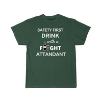 Thumbnail for Safety First Drink With a Flight Attendant T-SHIRT THE AV8R