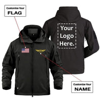 Thumbnail for CUSTOM FLAG, LOGO & NAME WITH BADGE DESIGNED MILITARY FLEECE THE AV8R