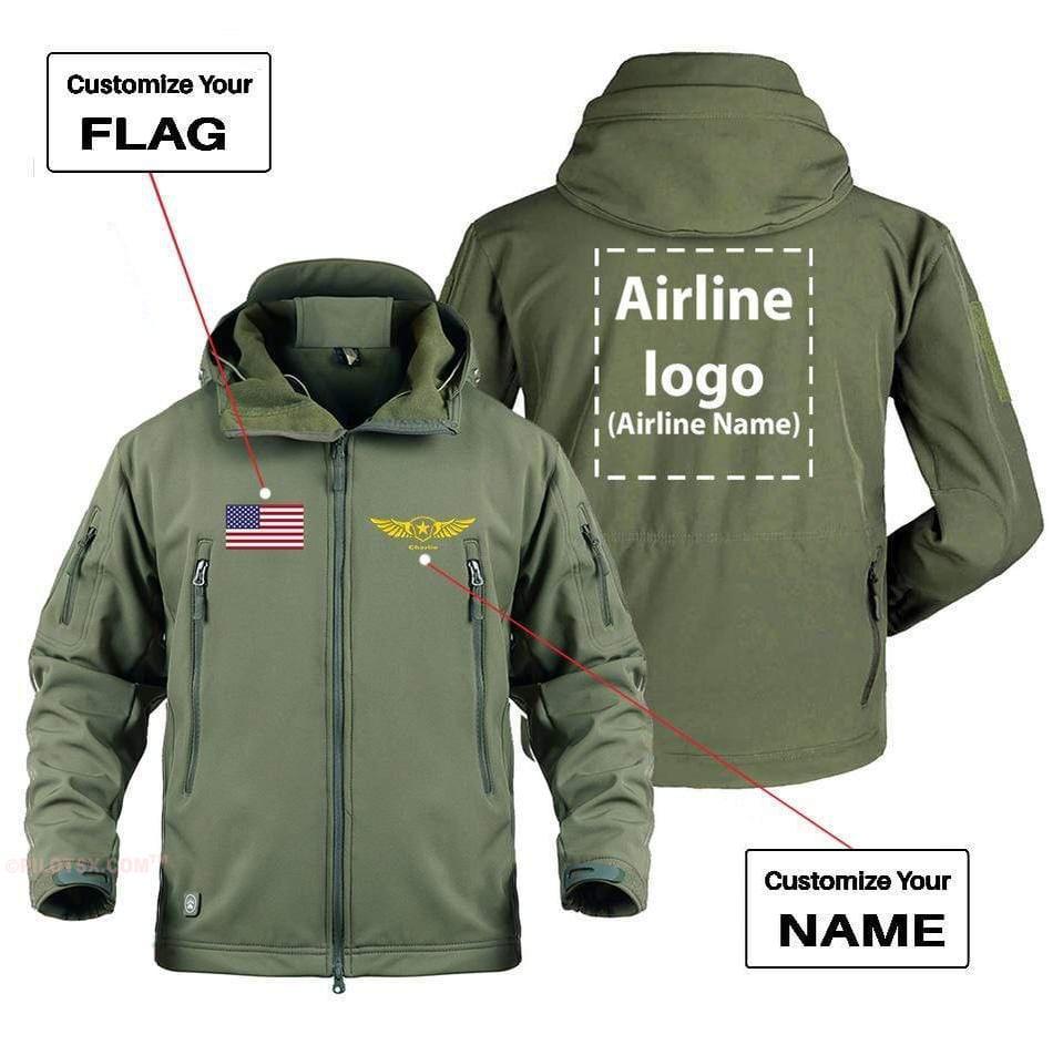 CUSTOM NAME, FLAG & AIRLINE LOGO DESIGNED MILITARY FLEECE THE AV8R