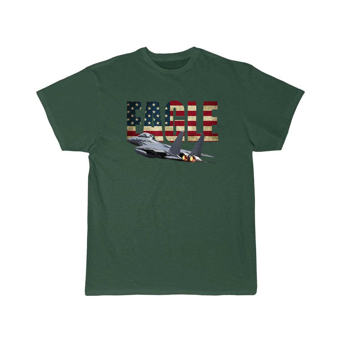 F 15 EAGLE FIGHTER PLANE JET US FLAG T Shirt THE AV8R