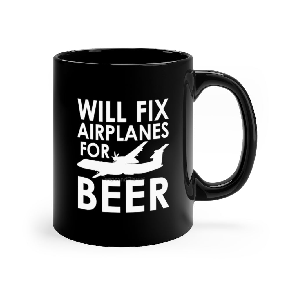 WILL FIX AIRPLANES FOR BEER DESIGNED  - MUG Printify